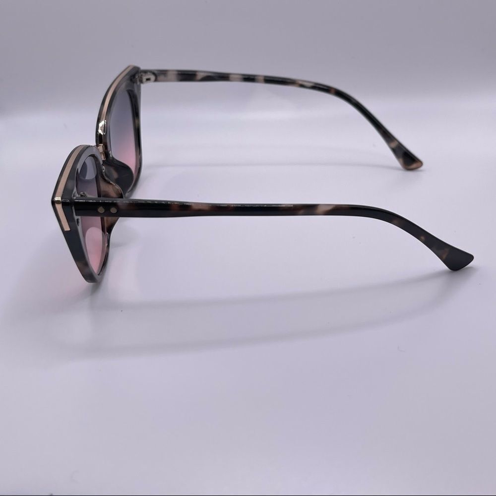 Gray Shade Tortoise Shell Cat Eye with Gold Trim and Bridge - Picture 7 of 8